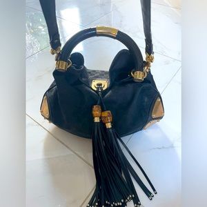 Authentic Gucci canvas monogram babushka Indy Hobo 
Medium